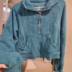 lululemon athletica Teal Half-Zip Cowl Pullover